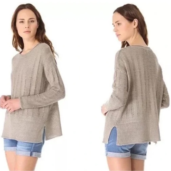 Vince 100% Linen Knit Pullover Crew Neck Sweater - Picture 2 of 6